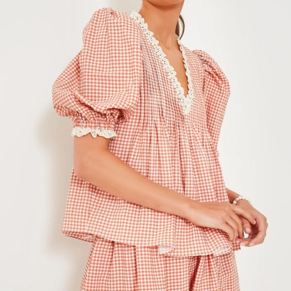 Tuckernuck Hunter Bell Terracotta Gingham Mia Top